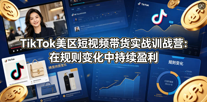 TikTok美区短视频带货实战训战营：在规则变化中持续盈利-87副业网 - 互联网副业项目资源分享平台