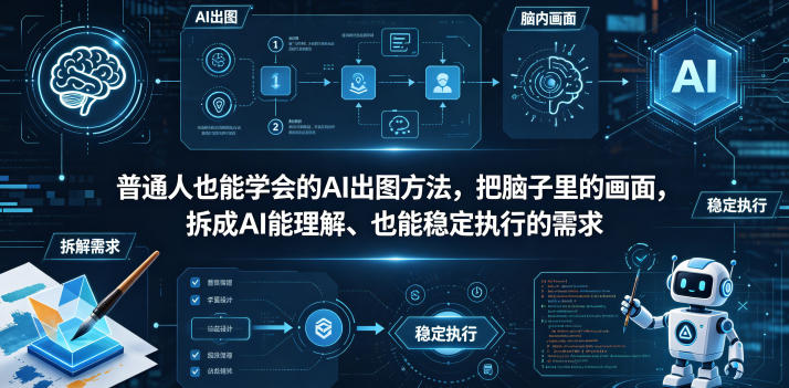 普通⼈也能学会的AI出图⽅法，把脑子里的画面，拆成AI能理解、也能稳定执行的需求【文档】-87副业网 - 互联网副业项目资源分享平台