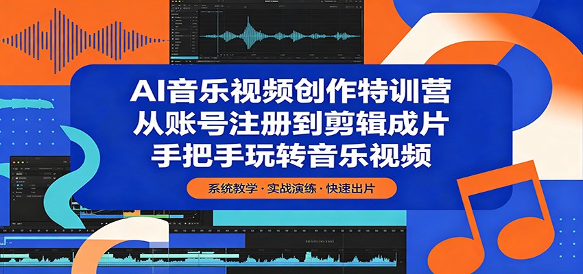 AI音乐视频创作特训营：从账号注册到剪辑成片，手把手玩转音乐视频-87副业网 - 互联网副业项目资源分享平台