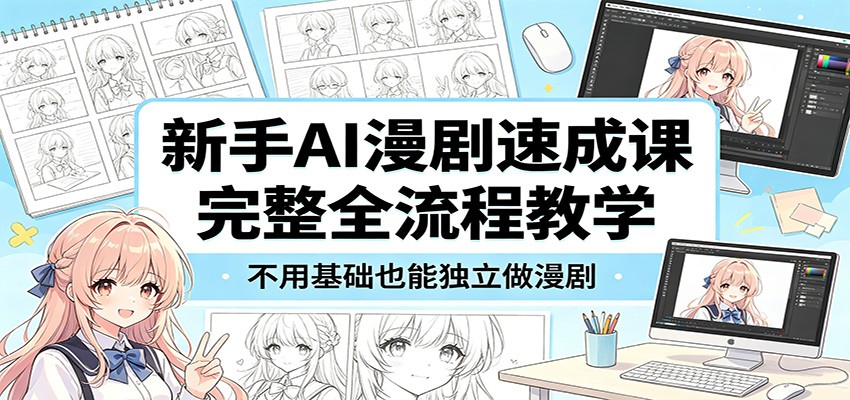 新手AI漫剧速成课：完整全流程教学，不用基础也能独立做漫剧-87副业网 - 互联网副业项目资源分享平台