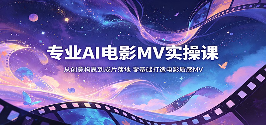 专业AI电影MV实操课：从创意构思到成片落地，零基础打造电影质感MV-87副业网 - 互联网副业项目资源分享平台