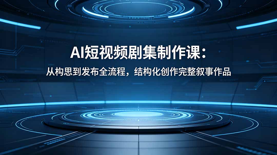 AI短视频剧集制作课：从构思到发布全流程，结构化创作完整叙事作品-87副业网 - 互联网副业项目资源分享平台