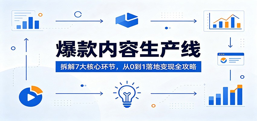 爆款内容生产线：拆解7大核心环节，从0到1落地变现全攻略-87副业网 - 互联网副业项目资源分享平台