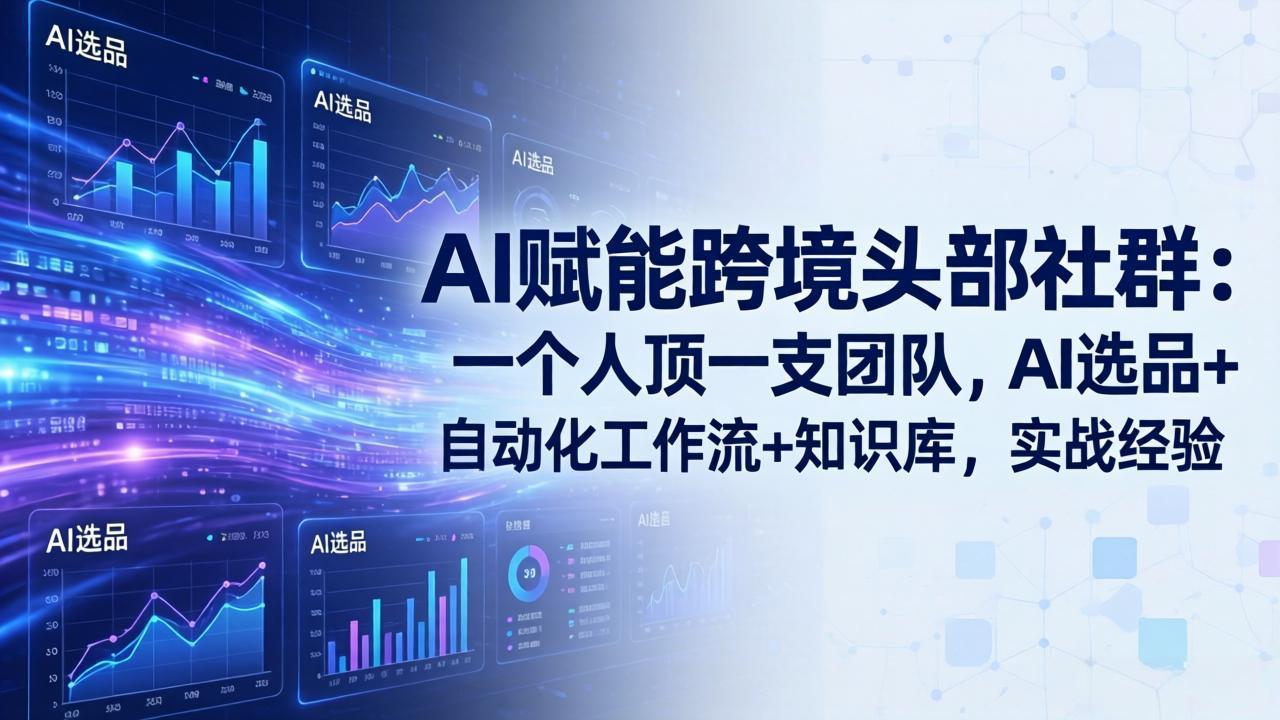 AI赋能跨境头部社群-更新5月：一个人顶一支团队，AI选品+自动化工作流+知识库，实战经验-87副业网 - 互联网副业项目资源分享平台