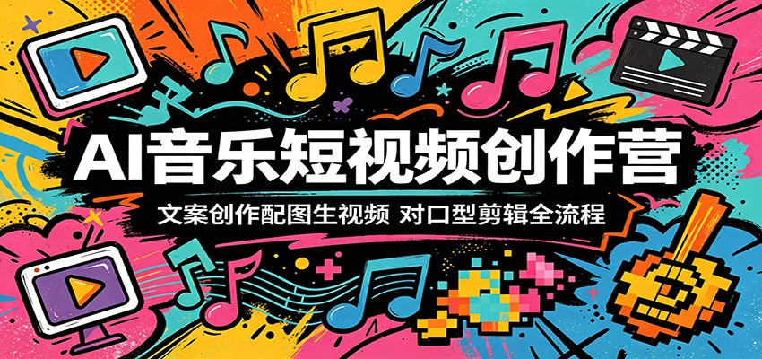 AI音乐短视频创作营：文案创作配图生视频，对口型剪辑全流程-87副业网 - 互联网副业项目资源分享平台
