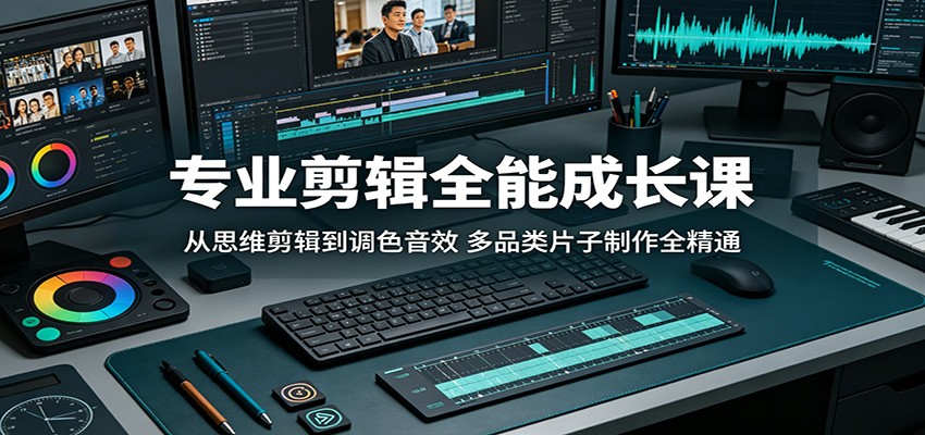 专业剪辑全能成长课：从思维剪辑到调色音效，多品类片子制作全精通-87副业网 - 互联网副业项目资源分享平台