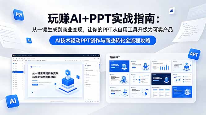 玩赚AI+PPT实战指南-更新5月13：从一键生成到商业变现，让你的PPT从自用工具升级为可卖产品-87副业网 - 互联网副业项目资源分享平台