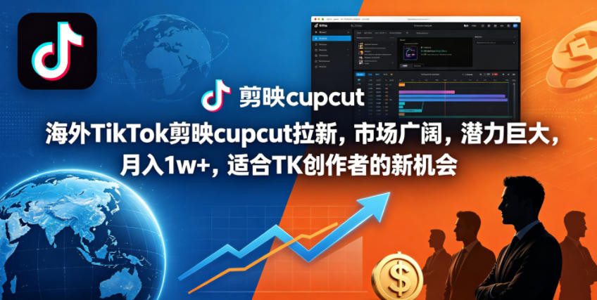 海外TikTok剪映cupcut拉新，市场广阔，潜力巨大，月入1w+，适合TK创作者的新机会-87副业网 - 互联网副业项目资源分享平台