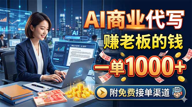 AI商业代写，赚老板的钱，一单1000+，附免费接单渠道-87副业网 - 互联网副业项目资源分享平台