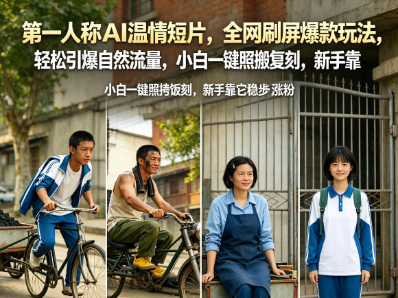 第一人称AI温情短片，全网刷屏爆款玩法，轻松引爆自然流量，小白一键照搬复刻，新手靠它稳步涨粉-87副业网 - 互联网副业项目资源分享平台