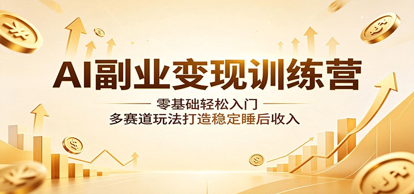 AI副业变现训练营：零基础轻松入门，多赛道玩法打造稳定睡后收入-87副业网 - 互联网副业项目资源分享平台