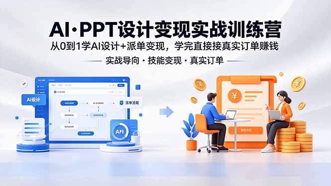AI·PPT设计变现实战训练营，从0到1学AI设计+派单变现，学完直接接真实订单赚钱-87副业网 - 互联网副业项目资源分享平台