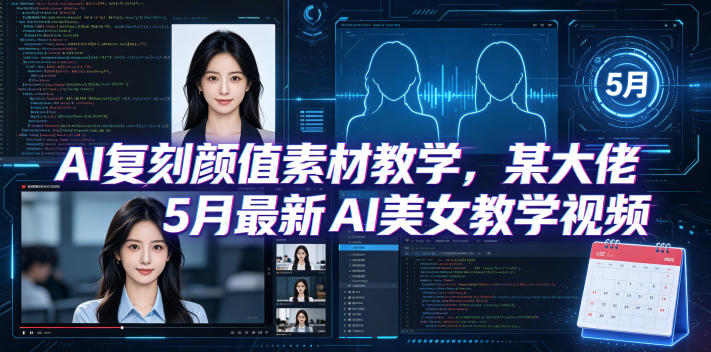 AI复刻颜值素材教学，某大佬5月最新AI美女教学视频，内含4月好物复刻教学-87副业网 - 互联网副业项目资源分享平台