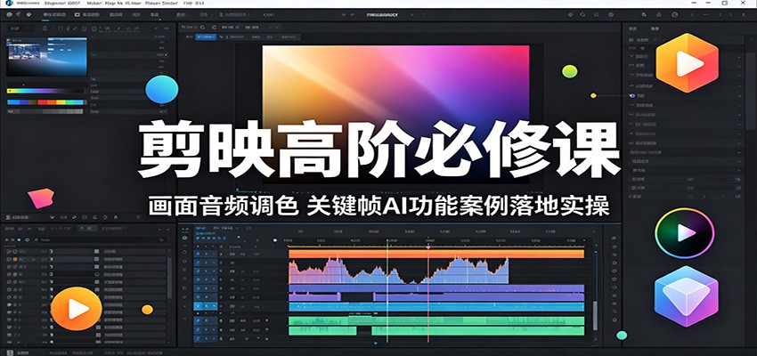 剪映高阶必修课：画面音频调色，关键帧AI功能案例落地实操-87副业网 - 互联网副业项目资源分享平台