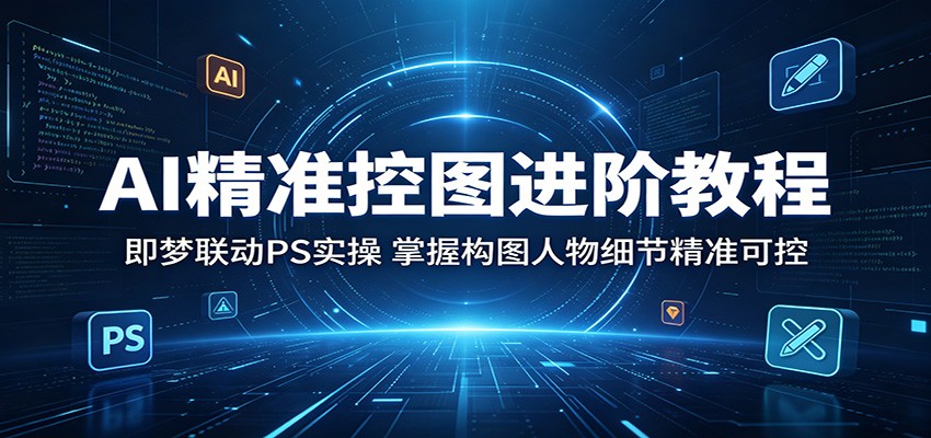 AI精准控图进阶教程：即梦联动PS实操，掌握构图人物细节精准可控-87副业网 - 互联网副业项目资源分享平台