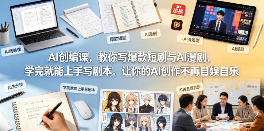 AI创编课，教你写爆款短剧与AI漫剧，学完就能上手写剧本，让你的AI创作不再自娱自乐-87副业网 - 互联网副业项目资源分享平台