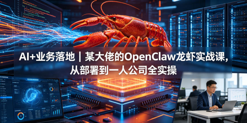 AI+业务落地｜某大佬的OpenClaw小龙虾实战课，从部署到一人公司全实操-87副业网 - 互联网副业项目资源分享平台