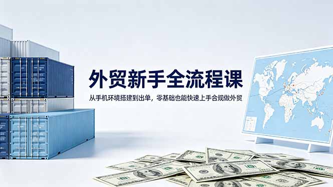 外贸新手全流程课：从手机环境搭建到出单，零基础也能快速上手合规做外贸-87副业网 - 互联网副业项目资源分享平台