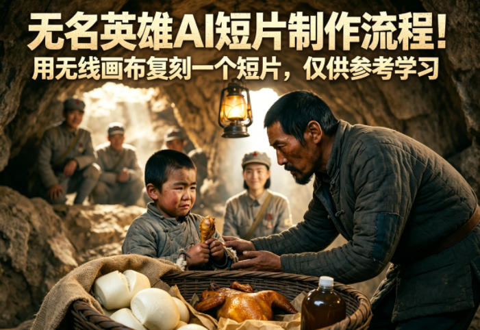 无名英雄AI短片制作流程！用无线画布复刻一个短片，仅供参考学习-87副业网 - 互联网副业项目资源分享平台