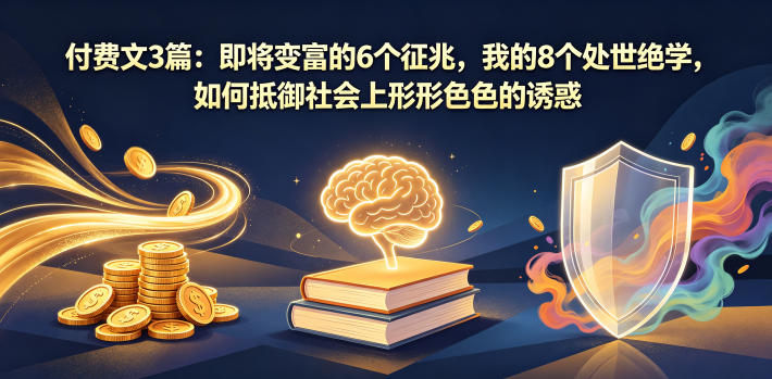 付费文3篇：即将变富的6个征兆，我的8个处世绝学，如何抵御社会上形形色色的诱惑-87副业网 - 互联网副业项目资源分享平台