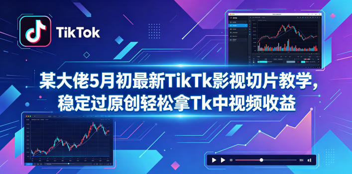 某大佬5月初最新TikTk影视切片教学,稳定过原创轻松拿Tk中视频收益-87副业网 - 互联网副业项目资源分享平台