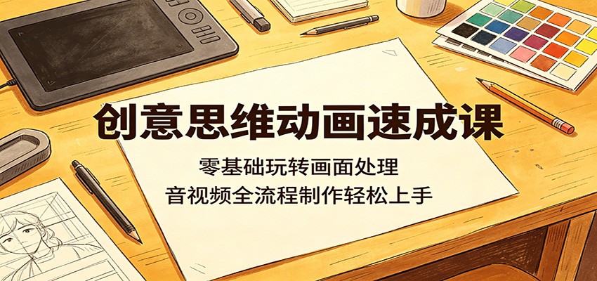 创意思维动画速成课:零基础玩转画面处理,音视频全流程制作轻松上手-87副业网 - 互联网副业项目资源分享平台