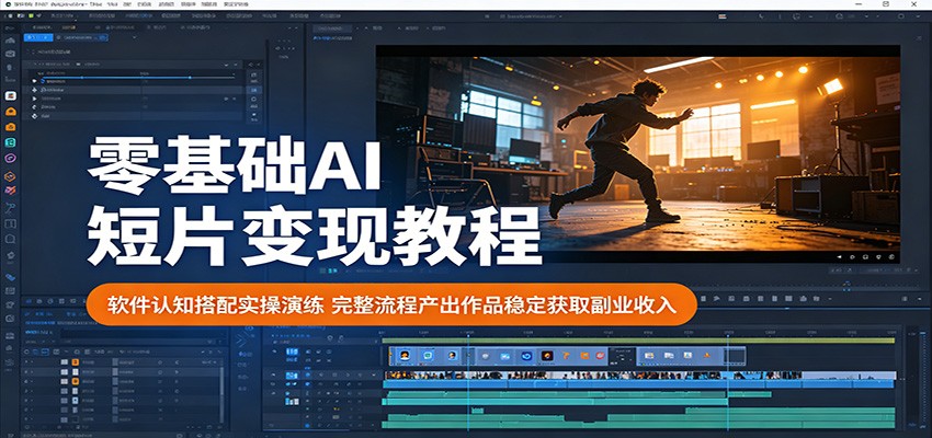 零基础AI短片变现教程：软件认知搭配实操演练，完整流程产出作品稳定获取副业收入-87副业网 - 互联网副业项目资源分享平台