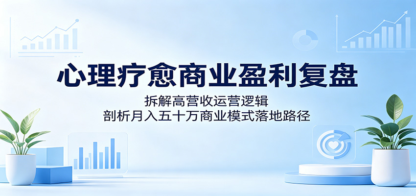 心理疗愈商业盈利复盘：拆解高营收运营逻辑，剖析月入五十万商业模式落地路径-87副业网 - 互联网副业项目资源分享平台