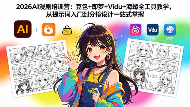 2026AI漫剧培训营:豆包+即梦+Vidu+海螺全工具教学,从提示词入门到分镜设计一站式掌握-87副业网 - 互联网副业项目资源分享平台
