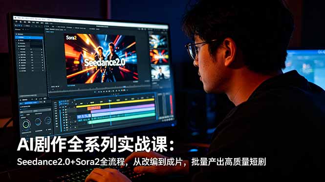 AI剧作全系列实战课:Seedance2.0+Sora2全流程,从改编到成片,批量产出高质量短剧-87副业网 - 互联网副业项目资源分享平台