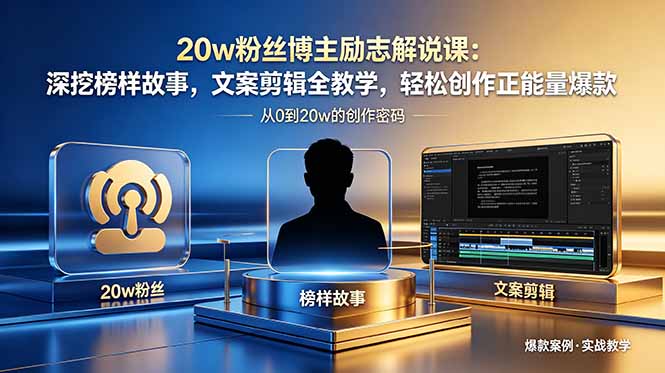 20w粉丝博主励志解说课:深挖榜样故事,文案剪辑全教学,轻松创作正能量爆款-87副业网 - 互联网副业项目资源分享平台