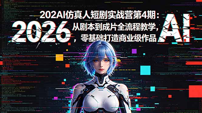 2026AI仿真人短剧实战营第4期：从剧本到成片全流程教学，零基础打造商业级作品-87副业网 - 互联网副业项目资源分享平台