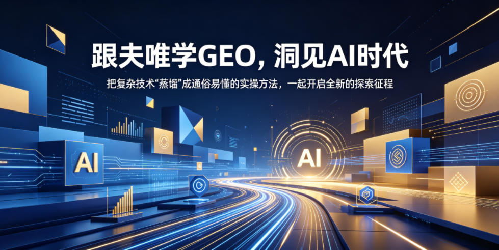 跟夫唯学GEO,洞见AI时代,把复杂技术“蒸馏”成通俗易懂的实操方法,一起开启全新的探索征程-87副业网 - 互联网副业项目资源分享平台