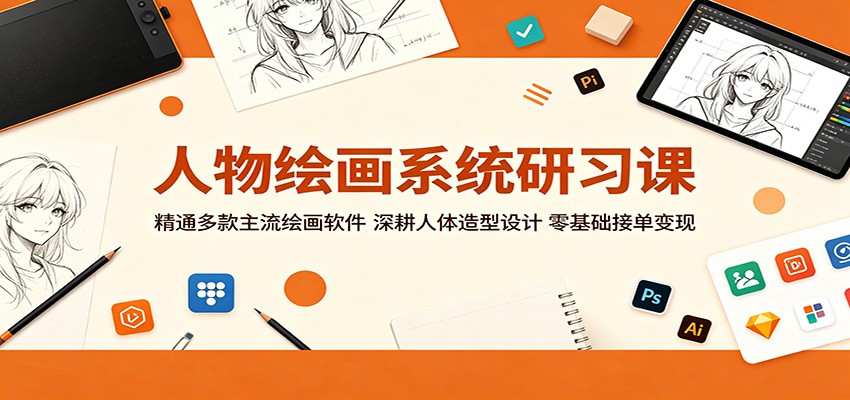 人物绘画系统研习课:精通多款主流绘画软件,深耕人体造型设计,零基础接单变现-87副业网 - 互联网副业项目资源分享平台