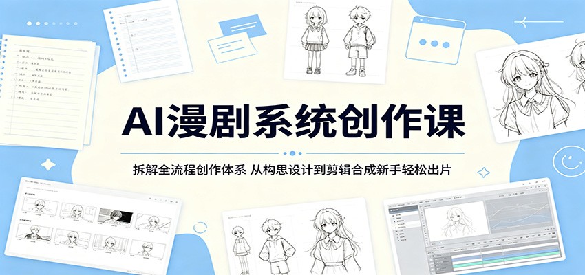 AI漫剧系统创作课：拆解全流程创作体系，从构思设计到剪辑合成新手轻松出片-87副业网 - 互联网副业项目资源分享平台