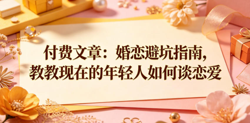 付费文章:婚恋避坑指南,教教现在的年轻人如何谈恋爱-87副业网 - 互联网副业项目资源分享平台
