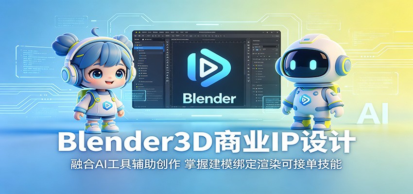 Blender3D商业IP设计：融合AI工具辅助创作，掌握建模绑定渲染可接单技能-87副业网 - 互联网副业项目资源分享平台