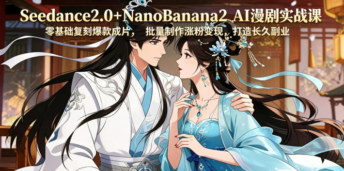 Seedance2.0+NanoBanana2 AI漫剧实战课,零基础复刻爆款成片涨粉变现,打造长久副业收益-87副业网 - 互联网副业项目资源分享平台