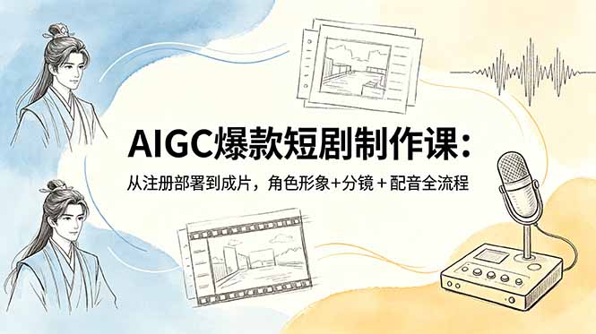 AIGC爆款短剧制作课：从注册部署到成片，角色形象+分镜+配音全流程-87副业网 - 互联网副业项目资源分享平台
