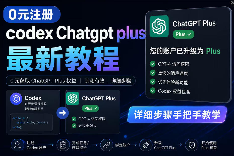 0元全自动注册codex gpt plus最新教程,0元获取GPT Plus权益,手把手详细教学-87副业网 - 互联网副业项目资源分享平台
