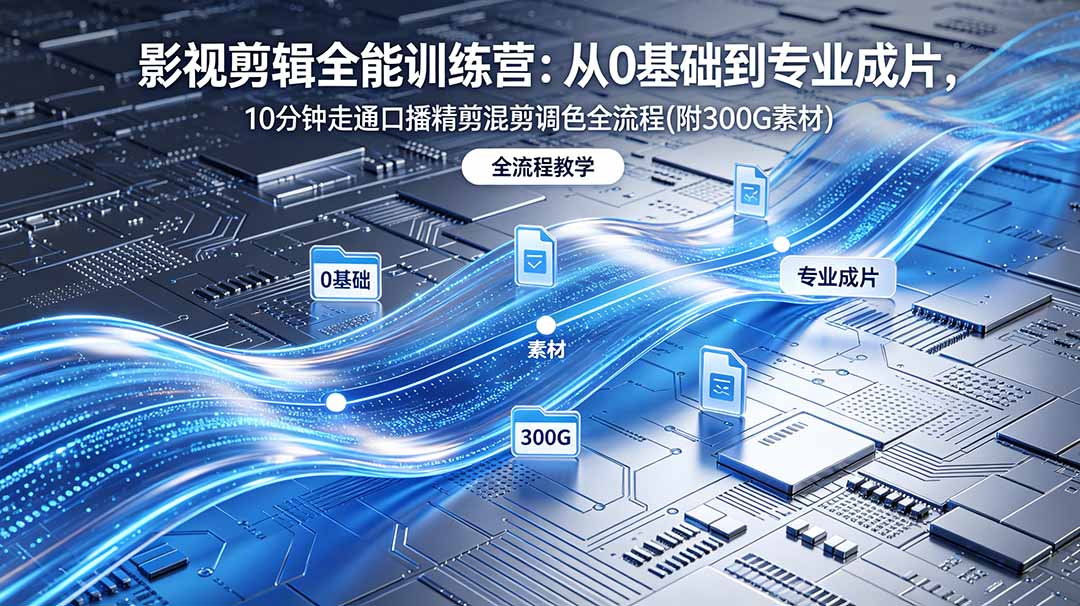 2026影视剪辑全能实战课|0基础到专业成片,全流程教学,高清带300G素材-87副业网 - 互联网副业项目资源分享平台