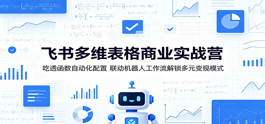 飞书多维表格商业实战营：吃透函数自动化配置，联动机器人工作流解锁多元变现模式-87副业网 - 互联网副业项目资源分享平台