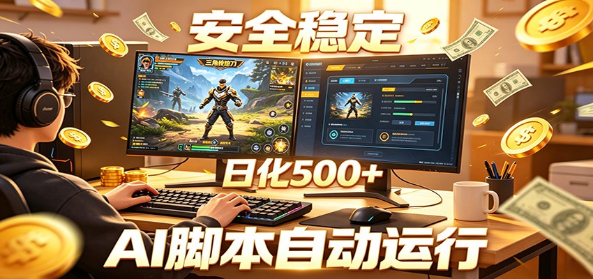 三角洲全自动挂机，AI脚本躺赚，日化500+-87副业网 - 互联网副业项目资源分享平台