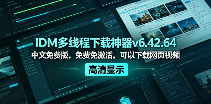 IDM多线程下载神器v6.42.64中文免费版，免费免激活，可以下载网页视频(例如飞书文档内的视频)-87副业网 - 互联网副业项目资源分享平台