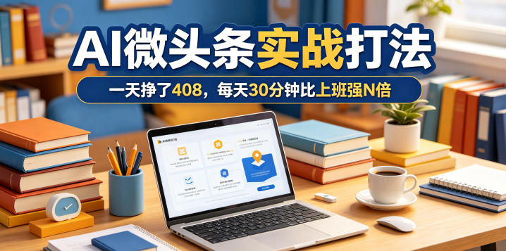 一天挣了408，AI微头条实战打法，每天30分钟比上班强N倍-87副业网 - 互联网副业项目资源分享平台