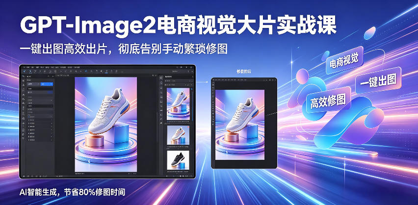 GPT-Image2电商视觉大片实战课，一键出图高效出片，彻底告别手动繁琐修图(更新)-87副业网 - 互联网副业项目资源分享平台