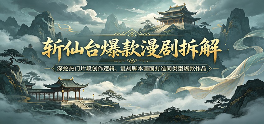 斩仙台爆款漫剧拆解：深挖热门片段创作逻辑，复刻脚本画面打造同类型爆款作品-87副业网 - 互联网副业项目资源分享平台