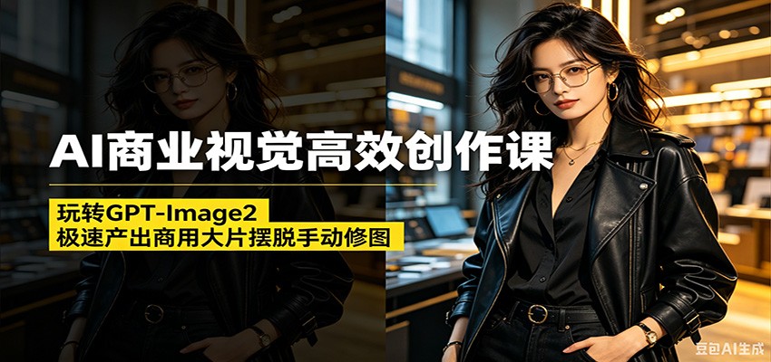 AI商业视觉高效创作课：玩转GPT-Image2，极速产出商用大片摆脱手动修图(更新)-87副业网 - 互联网副业项目资源分享平台
