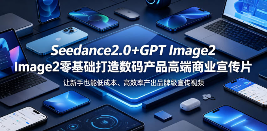 Seedance2.0+GPT Image2零基础打造数码产品高端商业宣传片，让新手也能低成本、高效率产出品牌级宣传视频-87副业网 - 互联网副业项目资源分享平台