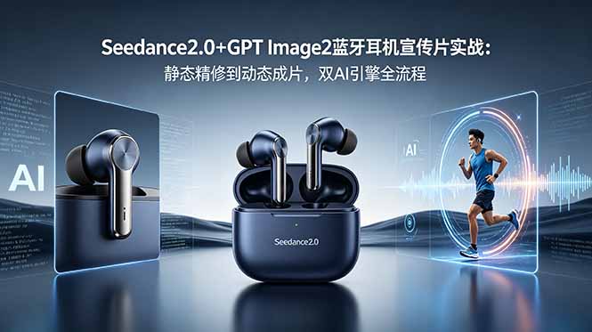 Seedance2.0+GPT Image2蓝牙耳机宣传片实战：静态精修到动态成片，双AI引擎全流程-87副业网 - 互联网副业项目资源分享平台